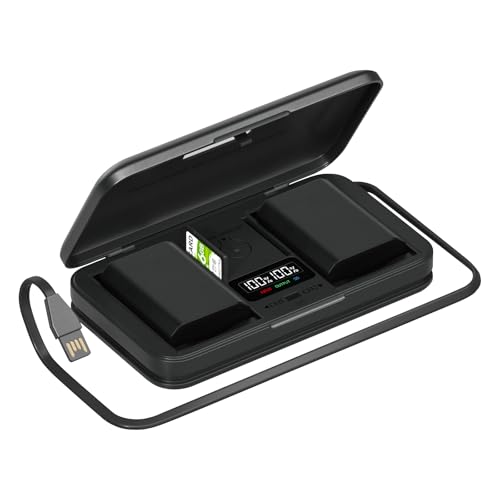 2er Pack NP-FZ100 Kamera Akku 2280mAh Ladegerät Set, Ersatz Akku mit USB Dual Slot Akku Ladegerät, mit Typ-C Anschlüssen für Sony A7III/A7R III/A9/A7R IV/A6600/Alpha 9/9R/A9R Digital Kamera 2er Pack NP-FZ100 Kamera Akku 2280mAh Ladegerät Set, Ersatz Akku mit USB Dual Slot Akku Ladegerät, mit Typ-C Anschlüssen für Sony A7III/A7R III/A9/A7R IV/A6600/Alpha 9/9R/A9R Digital Kamera von Palogreen