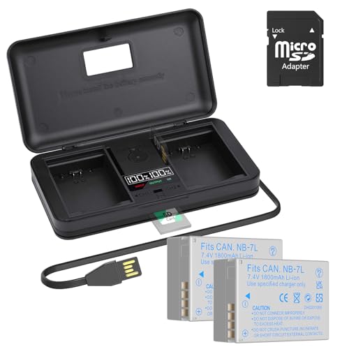 NB-7L NB7L Akku Ladegerät Set - 2er Pack 1800mAh Ersatzakku mit LCD Ladegerät Kit für Canon Powershot G10 G11 G12 SX30 CB-2LZ NB-7L NB7L Akku Ladegerät Set - 2er Pack 1800mAh Ersatzakku mit LCD Ladegerät Kit für Canon Powershot G10 G11 G12 SX30 CB-2LZ von Palogreen