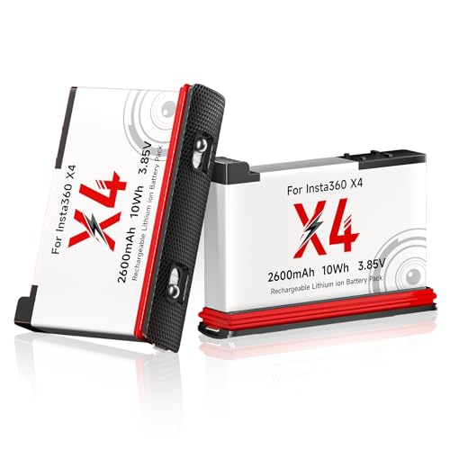 Palogreen 2Pcs Insta 360X4 Akku 2600mAh Lithium mit hoher Kapazität - Kompatibel mit der Insta360 X4-Kamera für längere Aufnahmesessions (2 Pack Insta360 X4-Ersatzakkus-Upgrade) von Palogreen