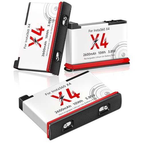 Palogreen 3Pcs 2600mAh Insta 360X4 Akku Lithium mit hoher Kapazität - Kompatibel mit der Insta360 X4-Kamera für längere Aufnahmesessions(3 Pack Insta 360X4-Ersatzakkus-Upgrade) von Palogreen