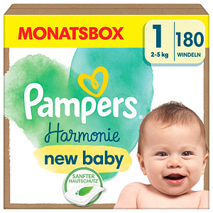 Pampers® Windeln Harmonie™ Größe Gr.1 (2-5 kg) für Neugeborene (0-3 Monate), 180 St. von Pampers®