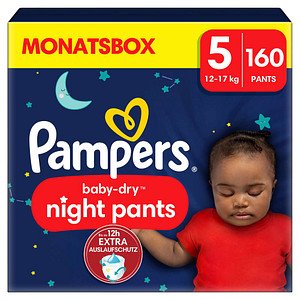 Pampers® Windeln Monatsbox baby-dry™ night pants Größe Gr.5 (12-17 kg) für Babys und Kleinkinder (4-18 Monate), 160 St. von Pampers®