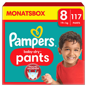 Pampers® Windeln Monatsbox baby-dry™ pants Größe Gr.8 (19+ kg) für Kids und Teens (4-12 Jahre), 117 St. von Pampers®