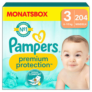 Pampers® Windeln Monatsbox premium protection™ Größe Gr.3 (6-10 kg) für Babys und Kleinkinder (4-18 Monate), 204 St. von Pampers®