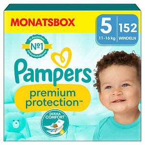 Pampers® Windeln Monatsbox premium protection™ Größe Gr.5 (11-16 kg) für Babys und Kleinkinder (4-18 Monate), 152 St. von Pampers®