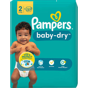 Pampers® Windeln baby-dry™ Größe Gr.2 (4-8 kg) für Neugeborene (0-3 Monate), 37 St. von Pampers®