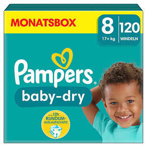 Pampers® Windeln baby-dry™ Monatsbox Größe Gr. 8 (17+ kg) für Kids und Teens (4-12 Jahre), 120 St. von Pampers®