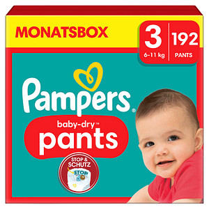 Pampers® Windeln baby-dry™ Monatsbox Größe Gr.3 (6-11 kg) für Babys und Kleinkinder (4-18 Monate), 192 St. von Pampers®