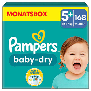 Pampers® Windeln baby-dry™ Monatsbox Größe Gr.5 (12-17 kg) für Babys und Kleinkinder (4-18 Monate), 168 St. von Pampers®