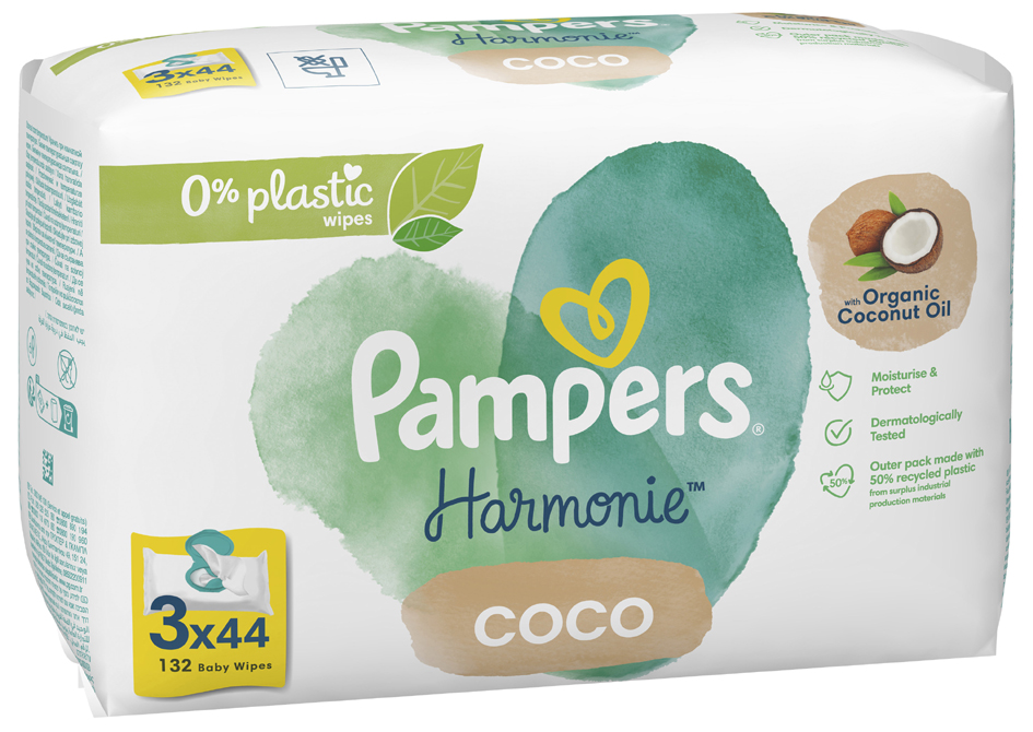 Pampers Feuchttücher Harmonie Coconut, 3 x 44 Stück von Pampers