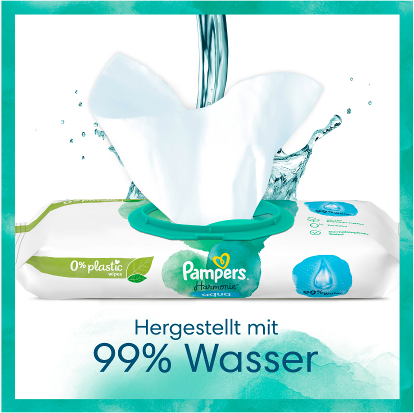 Pampers Harmonie Feuchttücher aqua, 3er Pack von Pampers