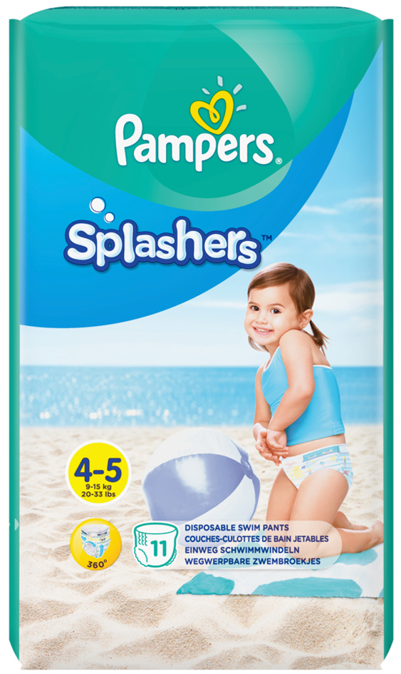 Pampers Schwimmwindeln Splashers Größe 4 - 5, Tragepack von Pampers