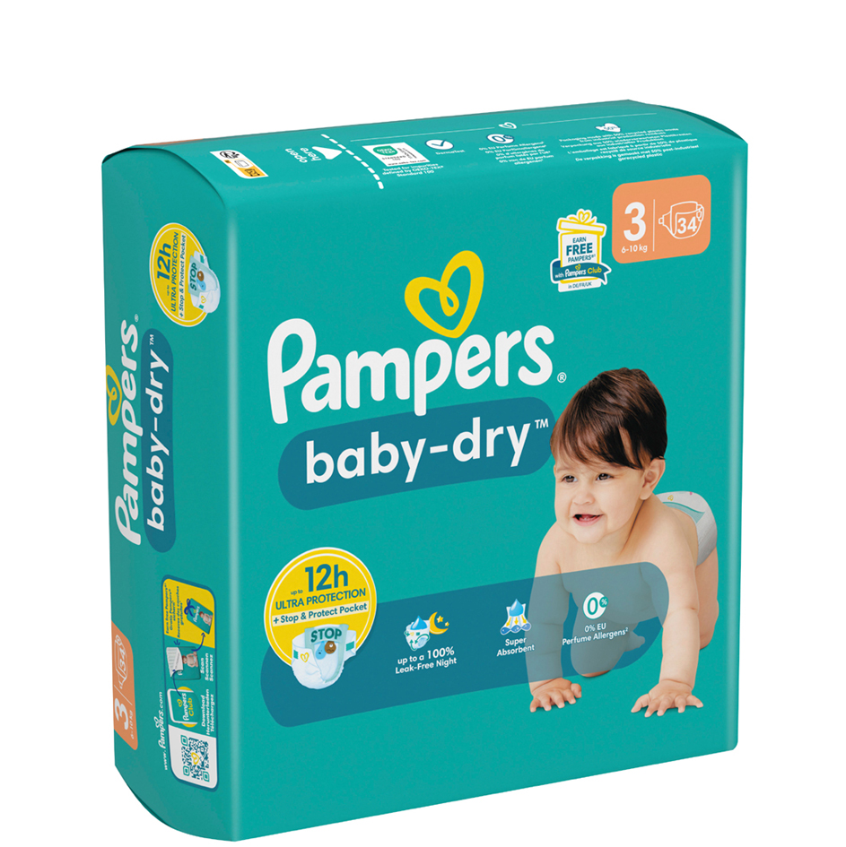 Pampers Windel Baby Dry, Größe 3 Midi, Single Pack von Pampers