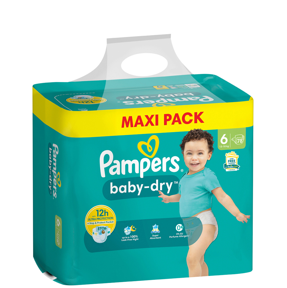 Pampers Windel Baby Dry, Größe 6 Extra Large, Maxi Pack von Pampers