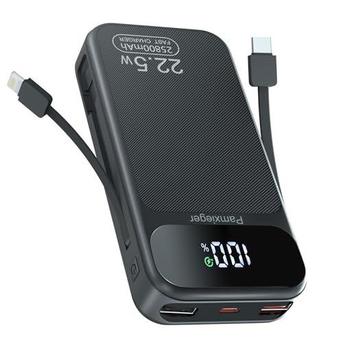 Power Bank 25.800 mAh, 22,5W PD3.0 QC4.0 Externer Handyakku Schnell Aufladende LCD Display Powerbank mit USB-C Kabel USB C Ausgängen & Eingängen Tragbares Ladegerät für Smartphone Tablets und mehr Power Bank 25.800 mAh, 22,5W PD3.0 QC4.0 Externer Handyakku Schnell Aufladende LCD Display Powerbank mit USB-C Kabel USB C Ausgängen & Eingängen Tragbares Ladegerät für Smartphone Tablets und mehr von Pamxieger