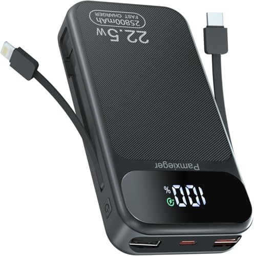 Power Bank 25.800 mAh, 22,5W PD3.0 QC4.0 Externer Handyakku Schnell Aufladende LCD Display Powerbank mit USB-C Kabel USB C Ausgängen & Eingängen Tragbares Ladegerät für Smartphone Tablets und mehr Power Bank 25.800 mAh, 22,5W PD3.0 QC4.0 Externer Handyakku Schnell Aufladende LCD Display Powerbank mit USB-C Kabel USB C Ausgängen & Eingängen Tragbares Ladegerät für Smartphone Tablets und mehr von Pamxieger
