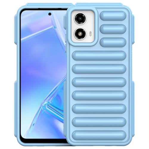 PanXCase Hülle für Motorola Moto G34 5G - HandyHülle Süß Seltsam Fullbody Airbag Frau Mädchen Stoßfest Resistente Puffer Weiche TPU Bumper Schutzhülle Case (Blau) von PanXCase