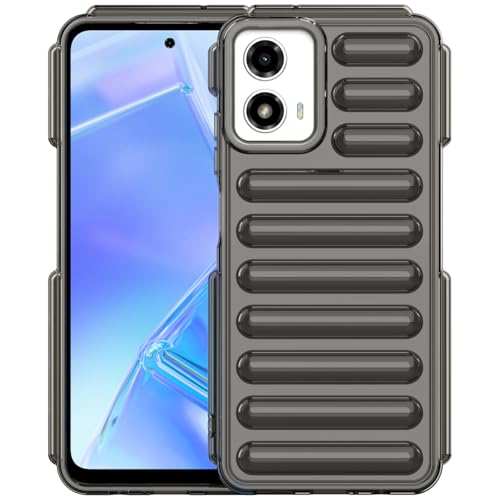 PanXCase Hülle für Motorola Moto G34 5G - HandyHülle Süß Seltsam Fullbody Airbag Frau Mädchen Stoßfest Resistente Puffer Weiche TPU Bumper Schutzhülle Case (Transparentes Grau) von PanXCase