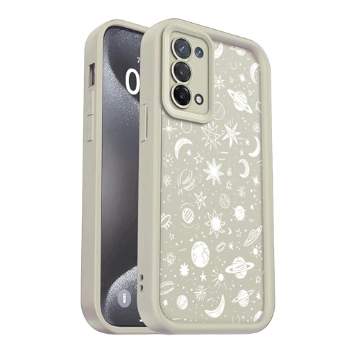 PanXCase Hülle für Oppo A74 5G / Oppo A54 5G - Handyhülle Silikonhülle Weich Dünn Leicht Elegant Design, Kameraschutz Stoßfest Kratzfeste Slim Schutzhülle (White,Planets) von PanXCase