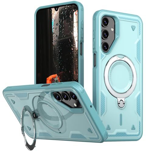 PanXCase Hülle für Samsung Galaxy A05s - Handyhülle Militär Panzerhülle 360° Metall Ring Ständer Magnetisch Stoßfest Puffer Armor Neu Schutzhülle (Light Blue) von PanXCase