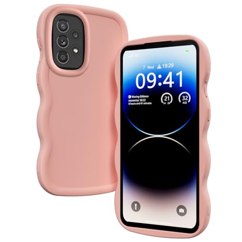 PanXCase Hülle für Samsung Galaxy A33 5G - Handyhülle Silikonhülle Süß Wellen-Rahmen Design, Slim Dünn Weiche Stoßfest Kratzfest Bumper Schutzhülle (Rosa) von PanXCase