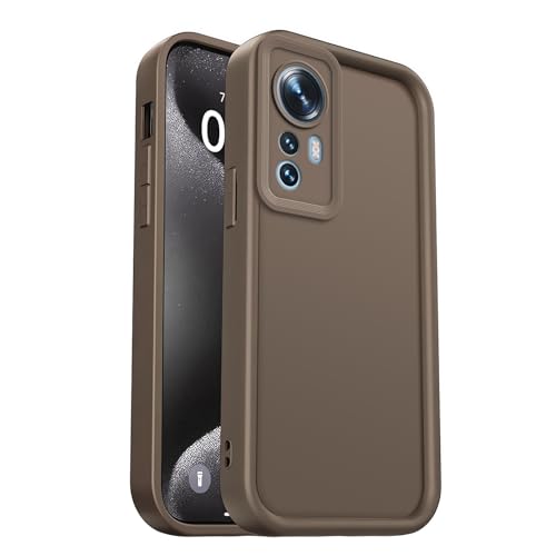 PanXCase Hülle für Xiaomi 12 / Xiaomi 12X / Xiaomi 12S - Handyhülle Silikonhülle Weich Dünn Leicht Elegant Design, Kameraschutz Stoßfest Kratzfeste Slim Schutzhülle (Braun) von PanXCase