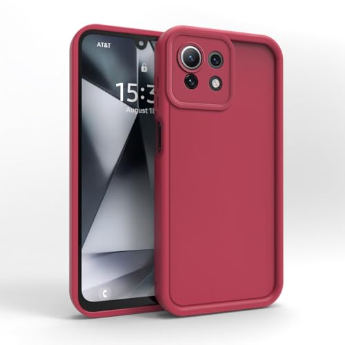 PanXCase Hülle für Xiaomi Mi 11 Lite 4G / 5G / 5G NE - Handyhülle Silikonhülle Weich Dünn Leicht Elegant Design, Kameraschutz Stoßfest Kratzfeste Slim Schutzhülle (Rotwein) von PanXCase