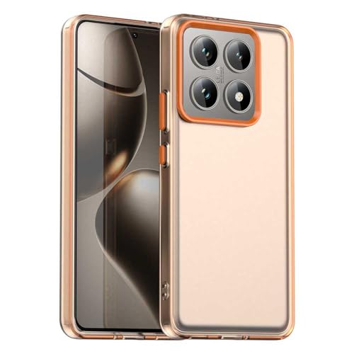 PanXCase Matt Hülle für Xiaomi 14T Pro - Handyhülle Translucent Rückteil Ultra Dünn Stoßfest Anti-Fingerabdruck Durchscheinende Schutzhülle (Orange) von PanXCase