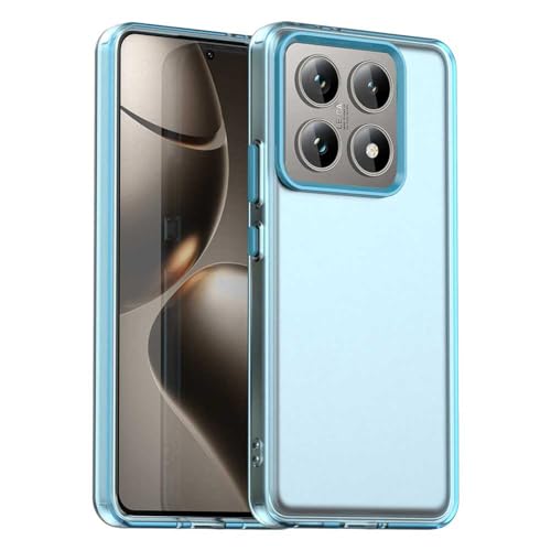 PanXCase Matt Hülle für Xiaomi 14T Pro - Handyhülle Translucent Rückteil Ultra Dünn Stoßfest Anti-Fingerabdruck Durchscheinende Schutzhülle (Blau) von PanXCase
