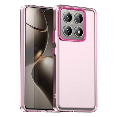 PanXCase Matt Hülle für Xiaomi 14T Pro - Handyhülle Translucent Rückteil Ultra Dünn Stoßfest Anti-Fingerabdruck Durchscheinende Schutzhülle (Rosa) von PanXCase