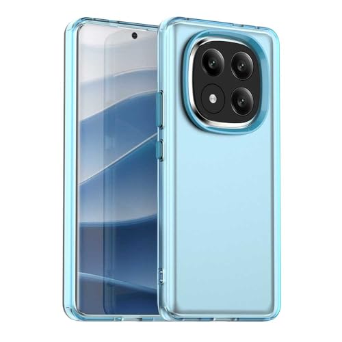 PanXCase Matt Hülle für Xiaomi Redmi Note 14 Pro Plus Pro+ 5G - Handyhülle Translucent Rückteil Ultra Dünn Stoßfest Anti-Fingerabdruck Durchscheinende Schutzhülle (Blau) von PanXCase