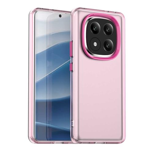 PanXCase Matt Hülle für Xiaomi Redmi Note 14 Pro Plus Pro+ 5G - Handyhülle Translucent Rückteil Ultra Dünn Stoßfest Anti-Fingerabdruck Durchscheinende Schutzhülle (Rosa) von PanXCase