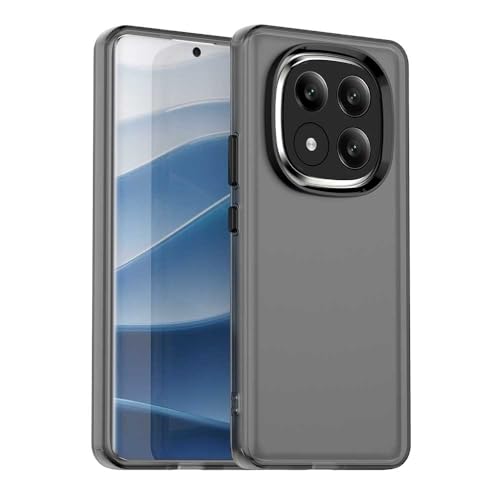 PanXCase Matt Hülle für Xiaomi Redmi Note 14 Pro Plus Pro+ 5G - Handyhülle Translucent Rückteil Ultra Dünn Stoßfest Anti-Fingerabdruck Durchscheinende Schutzhülle (Schwarz) von PanXCase