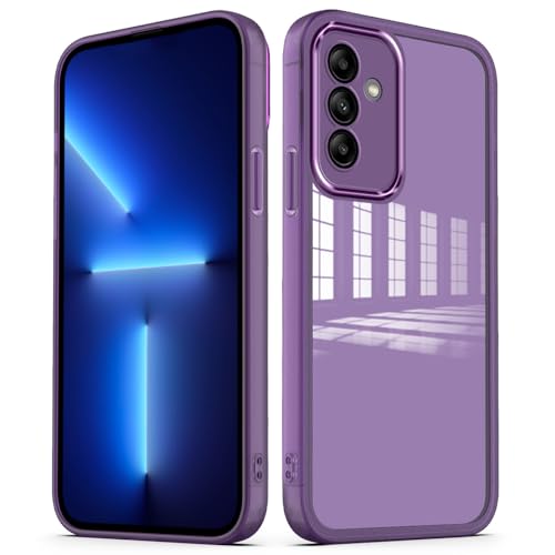PanXCase Transparent Hülle für Samsung Galaxy A04s / A13 5G - Durchsichtig HandyHülle mit Lens Protector Ultra Dünn Leicht Kameraschutz Stoßfest Schutzhülle (Violett) von PanXCase