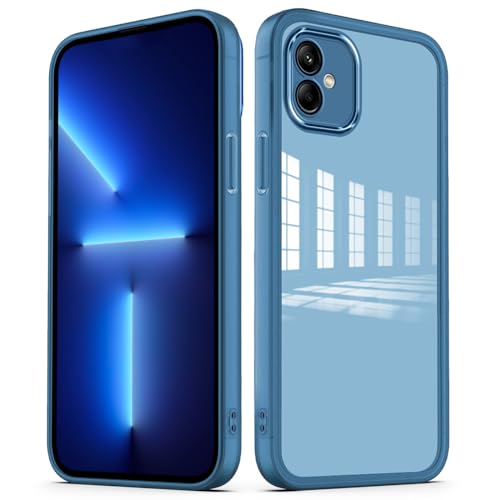 PanXCase Transparent Hülle für Samsung Galaxy A05 - Durchsichtig HandyHülle mit Lens Protector Ultra Dünn Leicht Kameraschutz Stoßfest Schutzhülle (Blau) von PanXCase