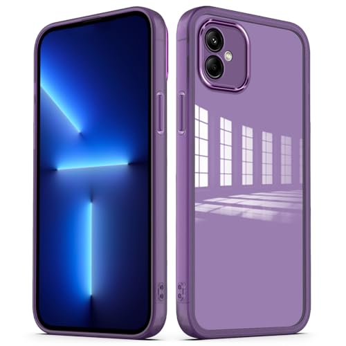 PanXCase Transparent Hülle für Samsung Galaxy A05 - Durchsichtig HandyHülle mit Lens Protector Ultra Dünn Leicht Kameraschutz Stoßfest Schutzhülle (Violett) von PanXCase
