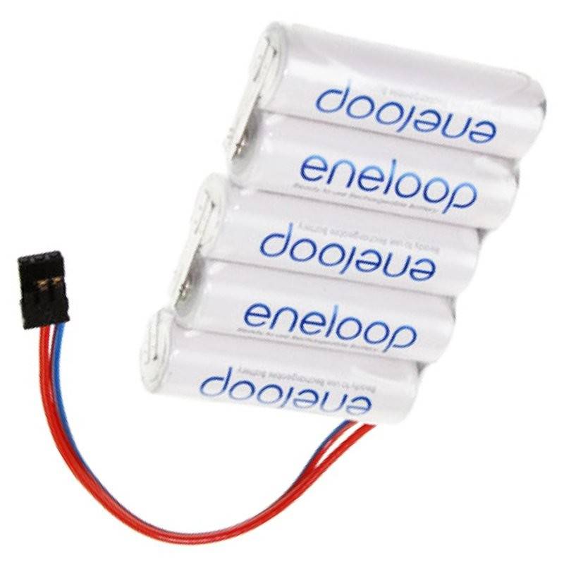 Akkupack 6 Volt 1900mAh 72 x 14,5 x 50mm mit Graupner Stecker von Panasonic (ehem. Sanyo)