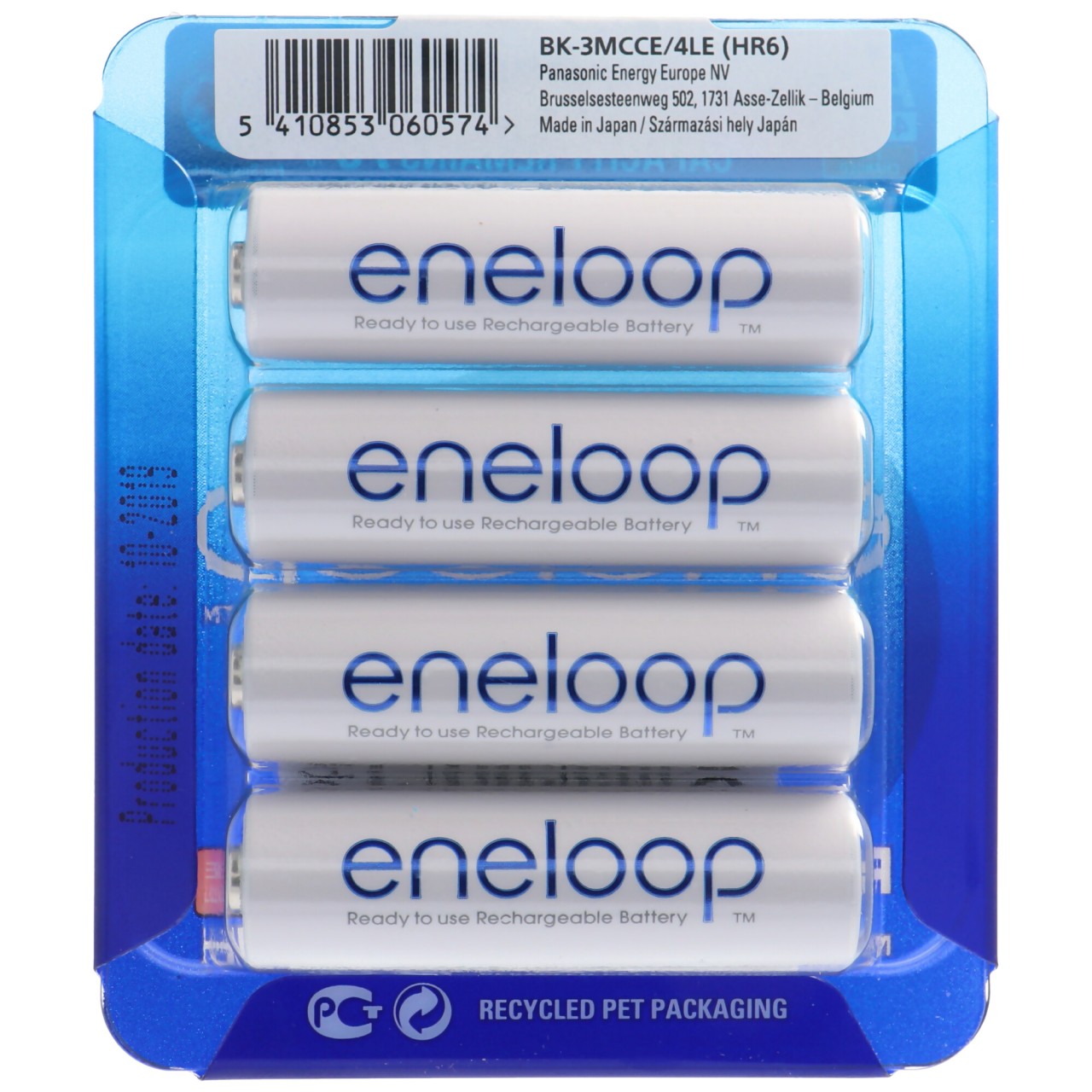 Die Panasonic neuen eneloop Mignon AA NiMH Akkus 4 Stück in der neuen storage case von Panasonic (ehem. Sanyo)