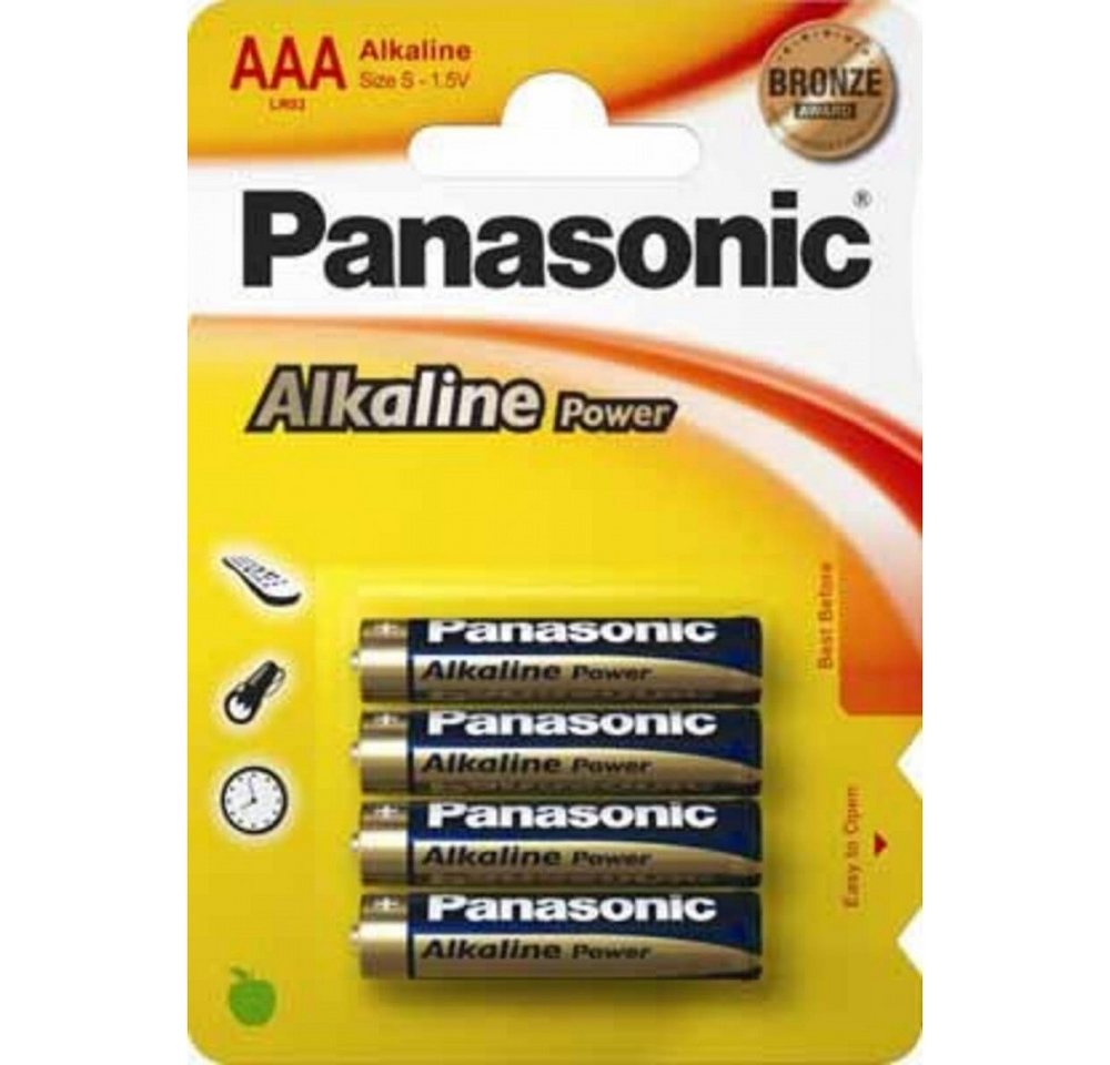 Panasonic Batteries Panasonic LR03APB/4BP Alkaline Power Micro-Batterien Akku Panasonic LR03APB/4BP Alkaline Power 4er Blister Batterien (1.5 Volt V), Hohe Energieeffizienz von Panasonic Batteries