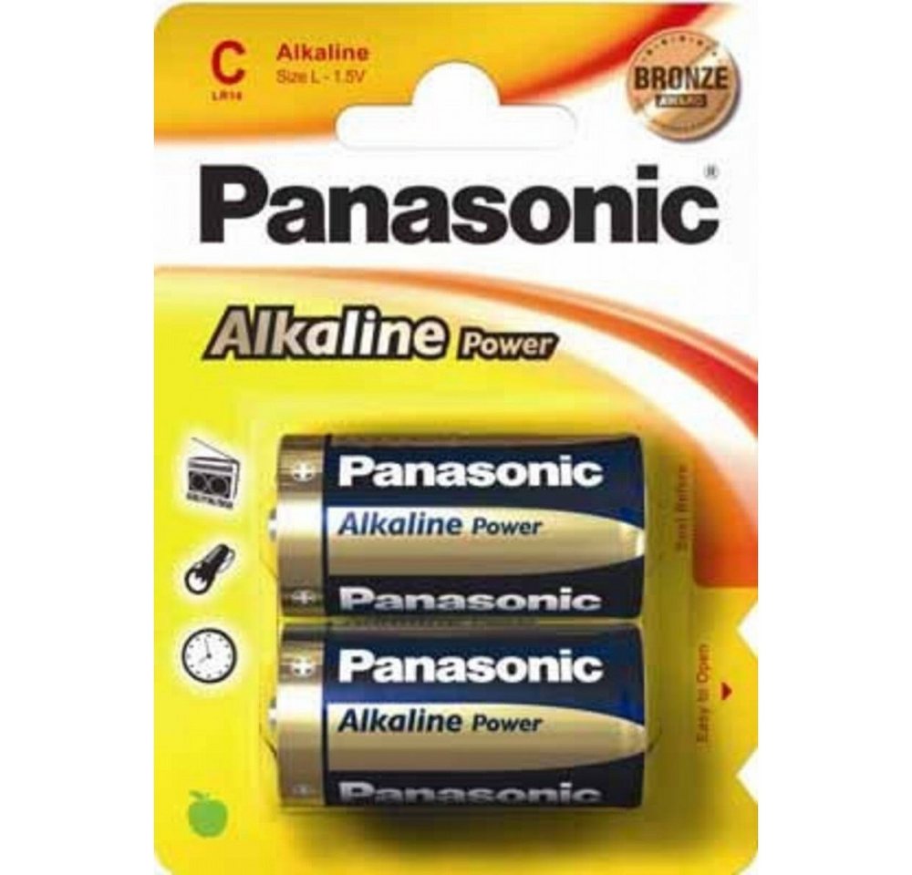 Panasonic Batteries Panasonic LR14APB/2BP Alkaline Batterien 2er Blister Akku Panasonic LR14APB/2BP Alkaline Power 2er Blister Batterien (1.5 Volt V), Alkaline Technologie, hohe Energiedichte von Panasonic Batteries