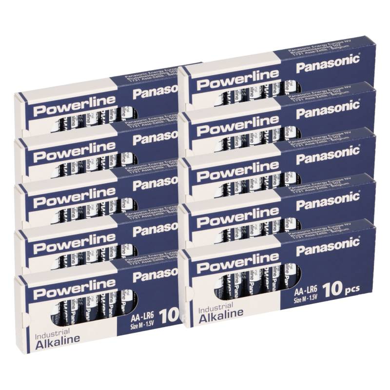 100x MIGNON AA LR6 MN1500 Batterie PANASONIC POWERLINE INDUSTRIAL 3133mAh von Panasonic