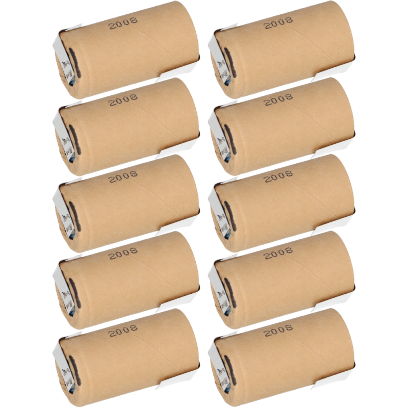 10x Panasonic Akku Sub-C 1,2V 3000mAh PBK300SCEY1 PP NiMH Z-Lötfahne von Panasonic