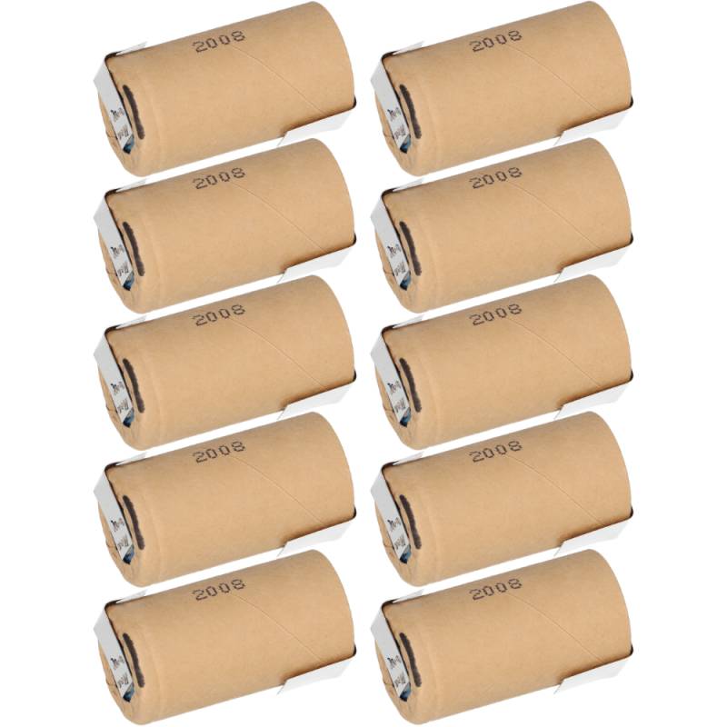 10x Panasonic Akku Sub-C 1,2V 3000mAh PBK300SCEY1 PP NiMH Z-Lötfahne von Panasonic