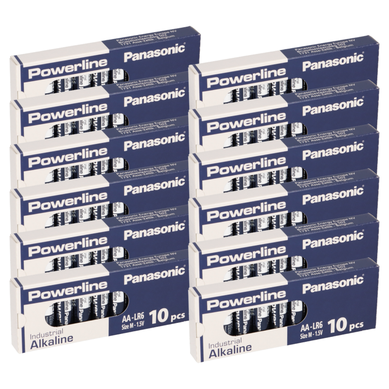 120x MIGNON AA LR6 MN1500 Batterie PANASONIC POWERLINE INDUSTRIAL 3133mAh 12x10er Pack von Panasonic