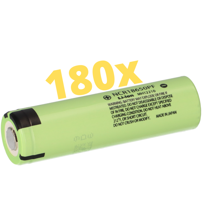 180x Panasonic NCR18650PF Flat-Top Li-ion 18650 2900mAh 3,6V von Panasonic