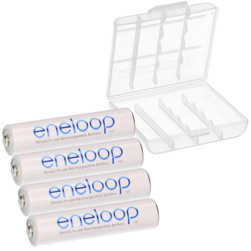 4x eneloop Micro Akku BK-4MCCF/BF1 Ni-MH 1,2V 800mAh lose + Box von Panasonic