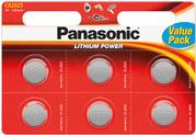 Batterie Lithium, Knopfzelle, CR2025, 3V (CR-2025EL/6B) von Panasonic