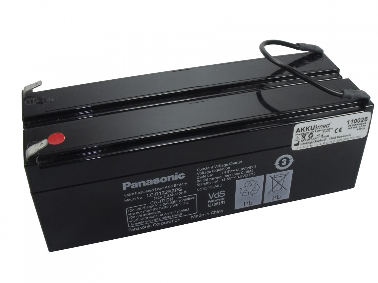 Blei Akku passend für Hanseatische Intermed Defibrillator Vitacard A von Panasonic
