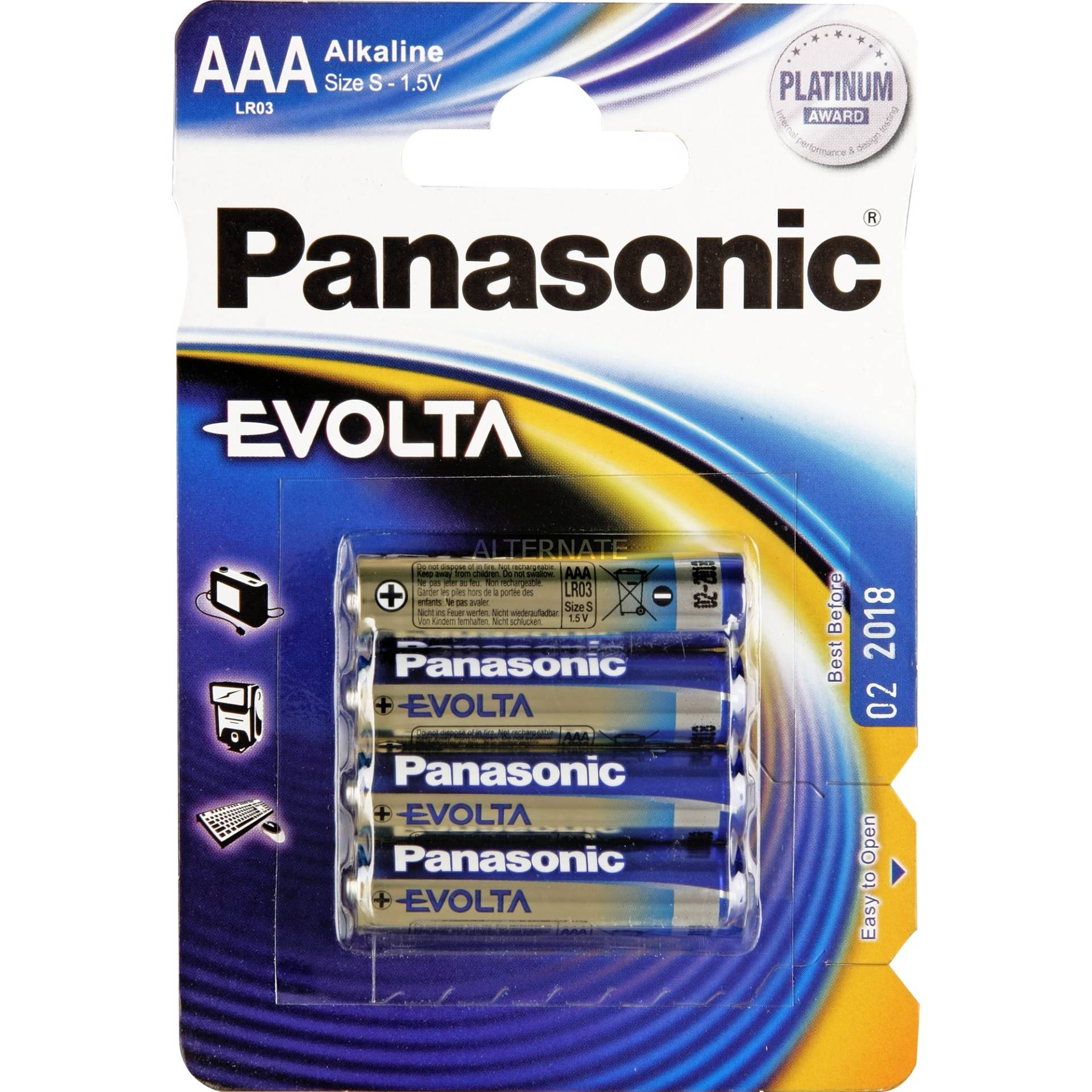 EVOLTA Platinum LR03EGE/4BP, Batterie von Panasonic
