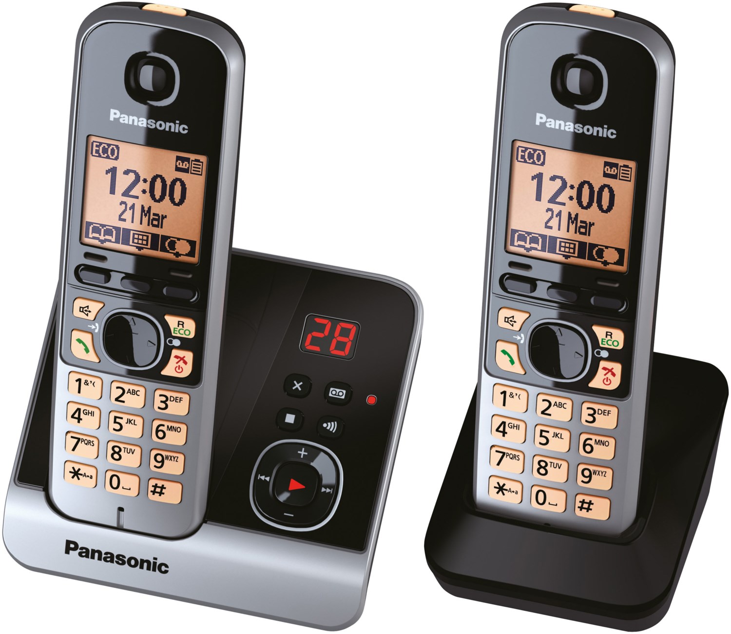 KX-TG6722GB Schnurlostelefon mit Anrufbeantworter schwarz von Panasonic